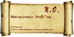 Marusinecz Oxána névjegykártya